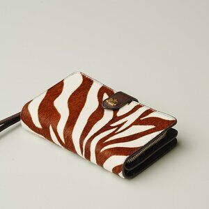 Ralph Lauren Print Leather Tech Wristlet